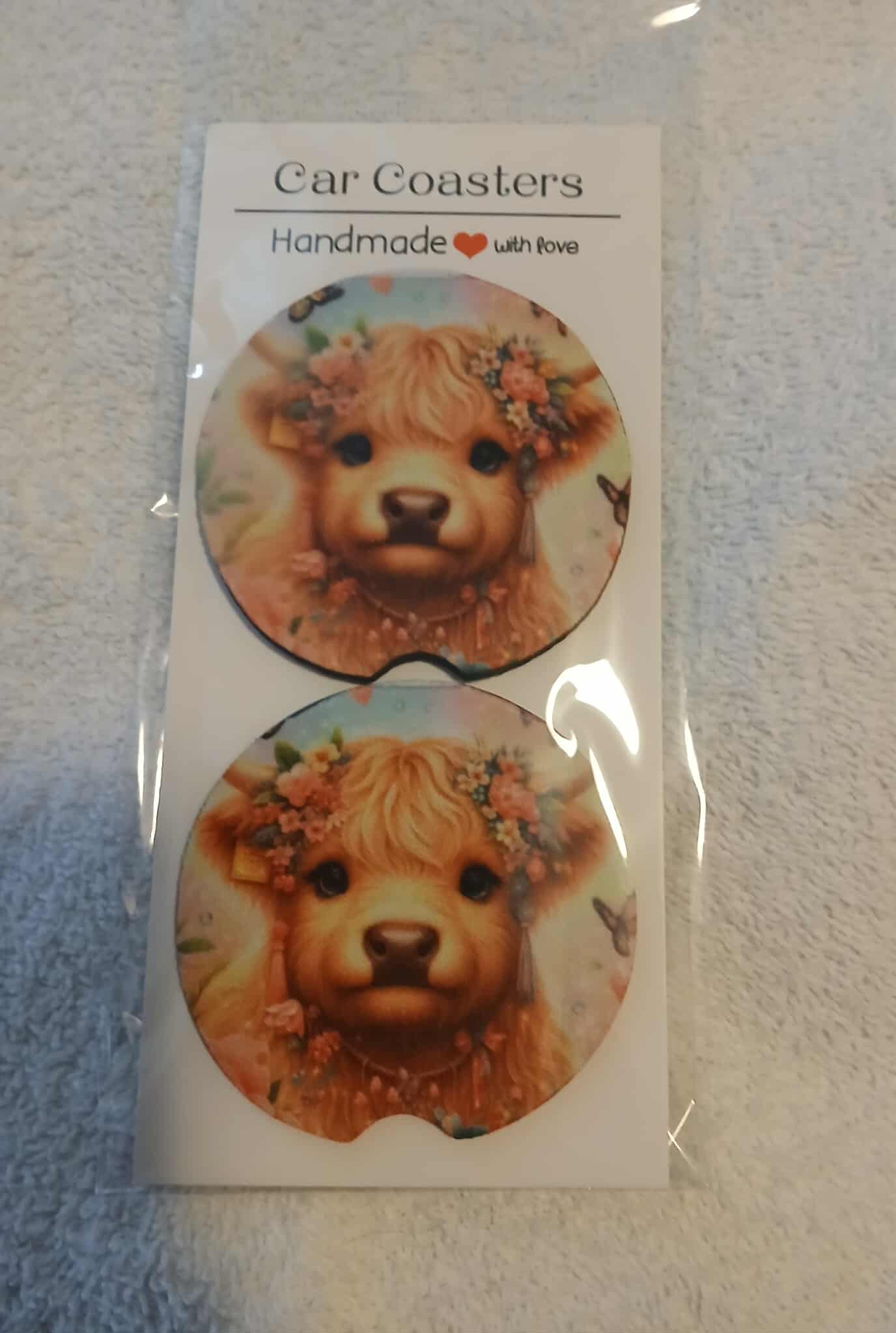 Highland Cows Car Coasters