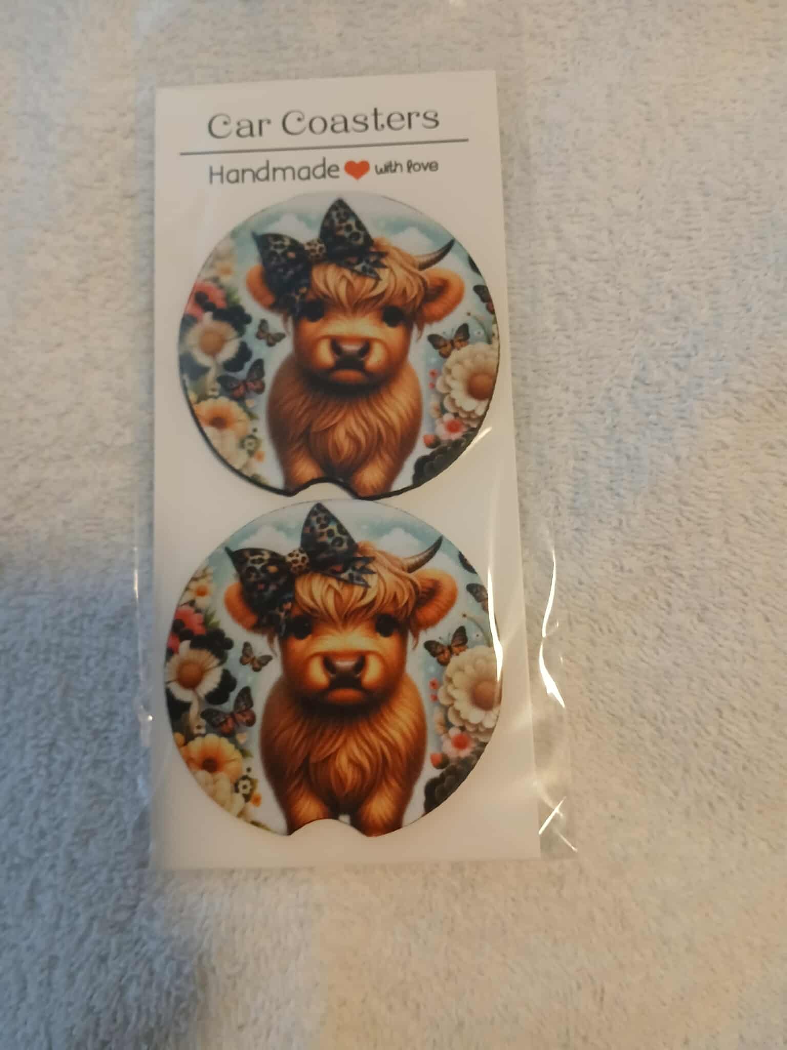 Highland Cow Car Coaster