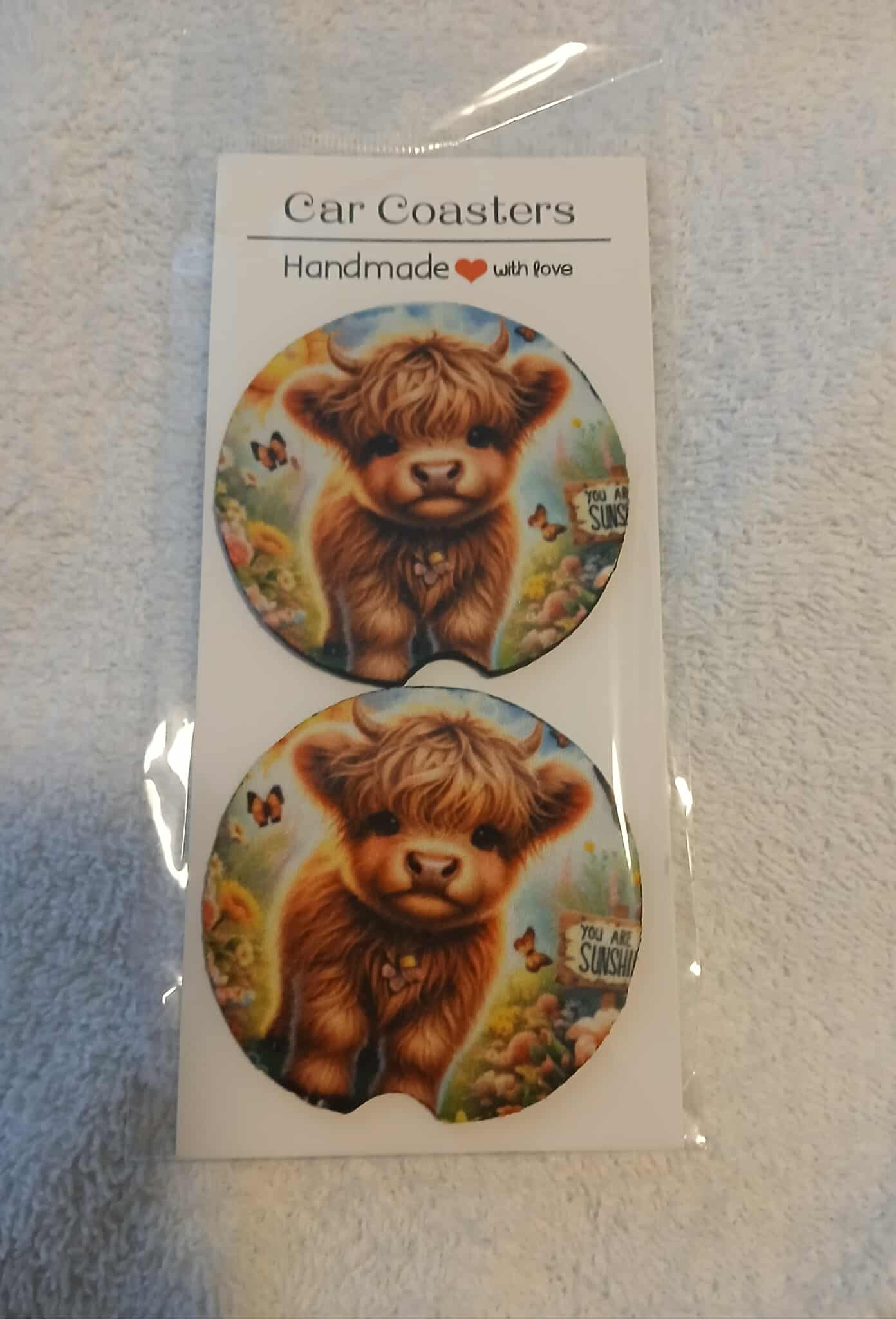 Highland Cow Car Coasters