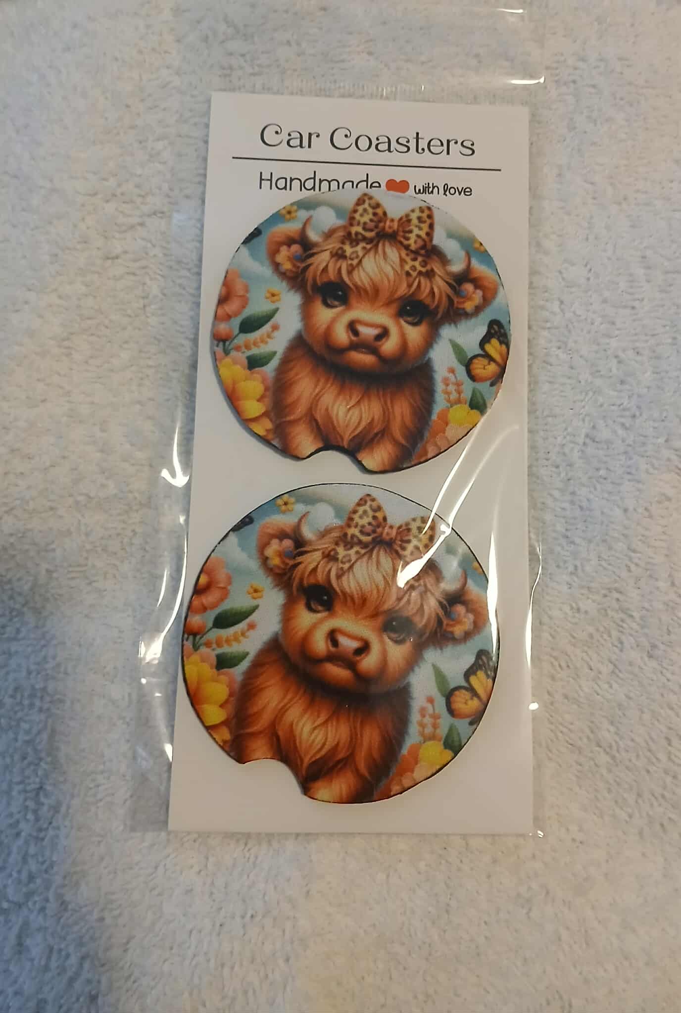 Highland Cow Car Coaster