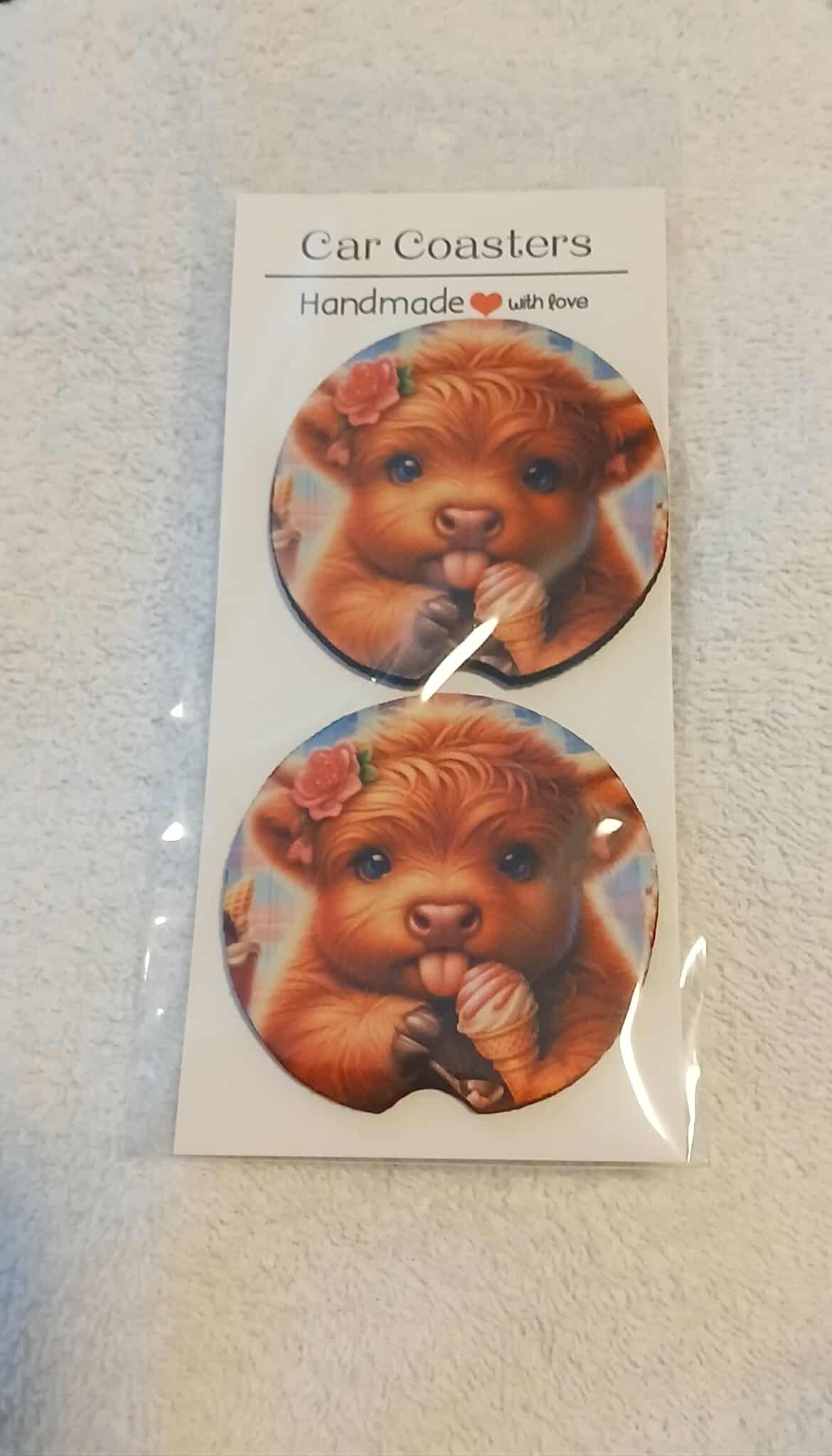 Highland Cow Car Coasters