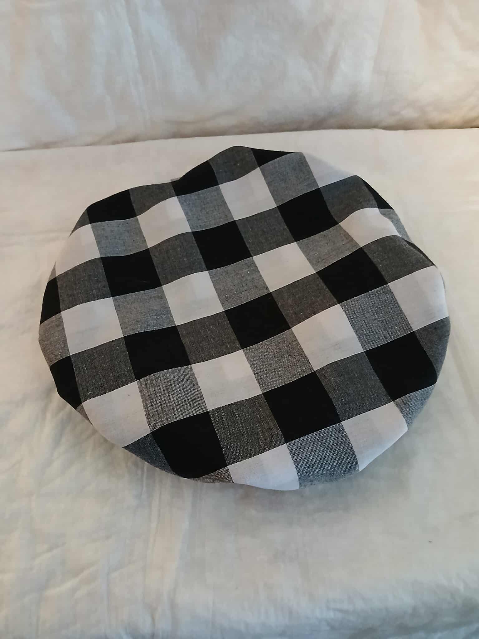 Black & White checked bowl cover