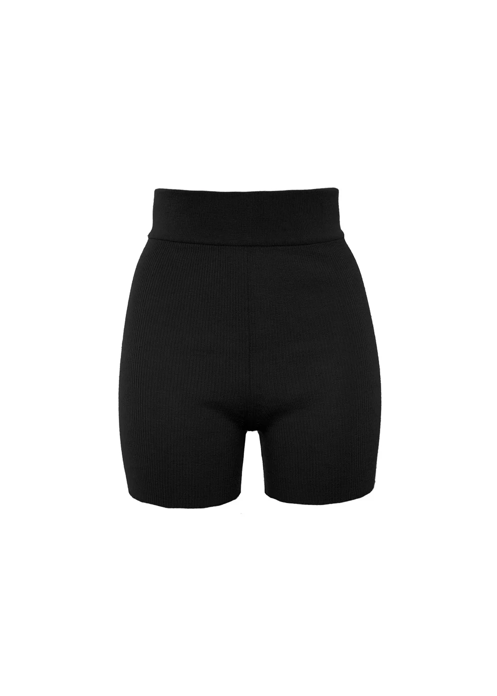 Black Cashmere Biker Shorts