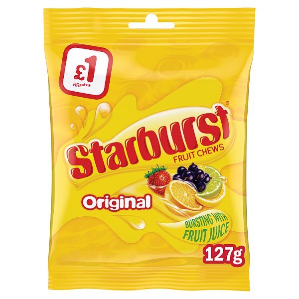 Starburst Vegan Chewy Sweets Fruit Flavoured Pouch Bag 127g