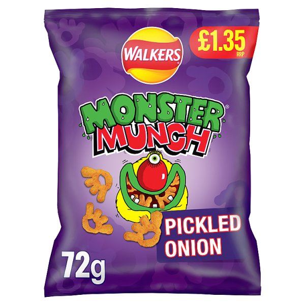 Walkers Monster Munch Pickled Onion Crisps 72g