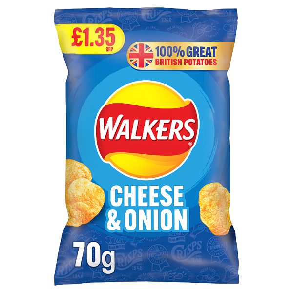 Walkers Cheese & Onion Sharing Crisps 70g
