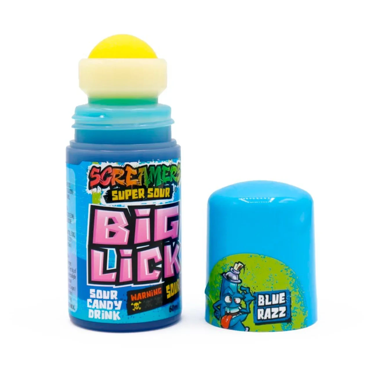 Zed Candy Screamers Blue Razz Big Lick Sour Candy Roller 60ml