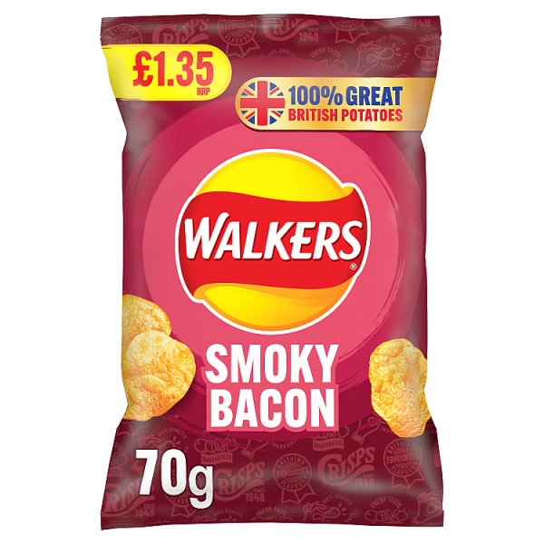 Walkers Smoky Bacon Sharing Crisps 70g