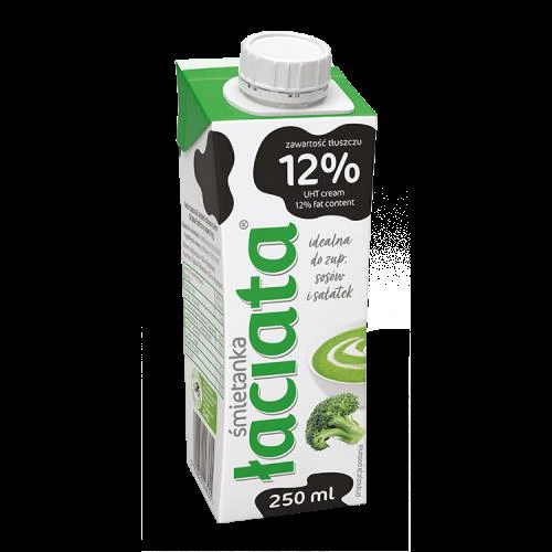 SMIETANKA UHT LACIATA 12% 250ML KART MLEKPOL