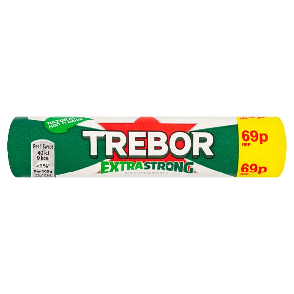 Trebor Extra Strong Peppermint Mints Roll 41.3g