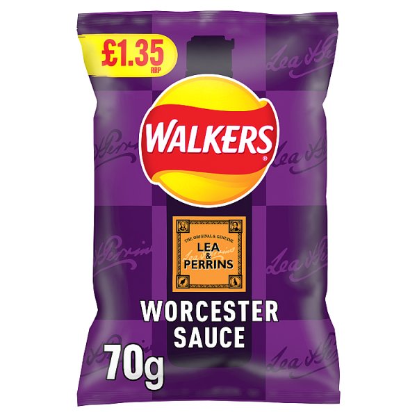 Walkers Lea & Perrins Worcester Sauce Sharing Crisps 70g