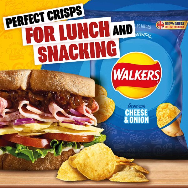 Walkers Cheese & Onion Multipack Crisps 6x25g