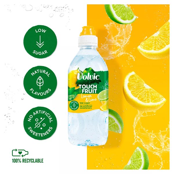 Volvic Touch of Fruit Low Sugar Lemon & Lime Natural Flavoured Water 750ml