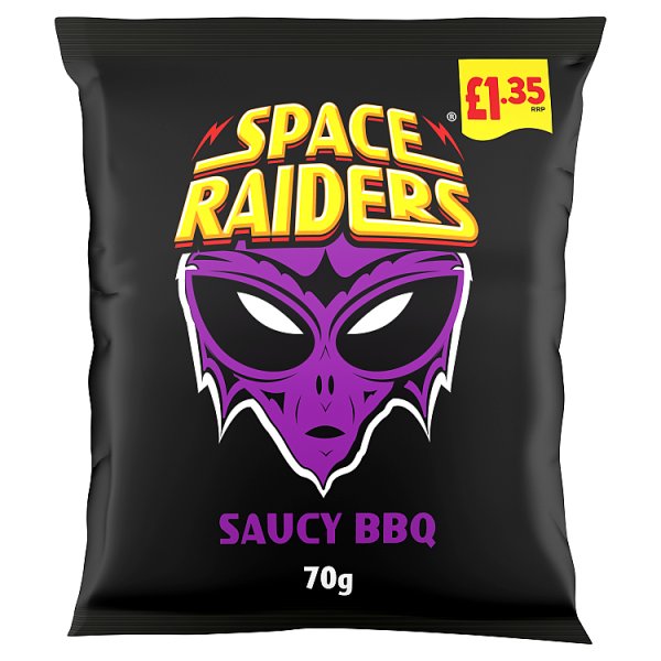 Space Raiders Saucy BBQ Crisps 70g