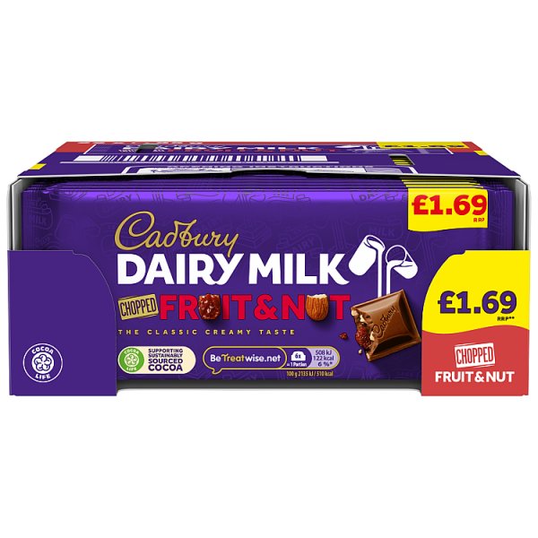 Cadbury Dairy Milk Fruit & Nut Chocolate Bar 95g