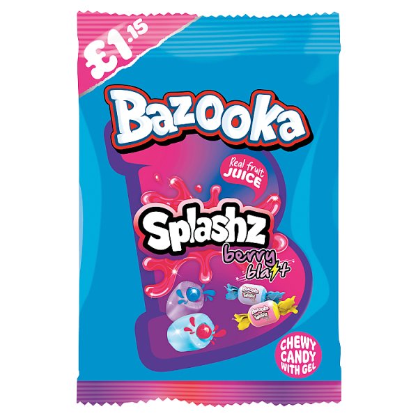 Bazooka Splashz Berry Blast Chewy Candy with Gel 120g