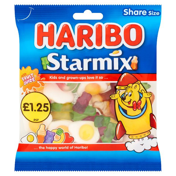 HARIBO Starmix Fruit & Cola Flavour Jelly & Foam Sweets Sharing Bag 140g