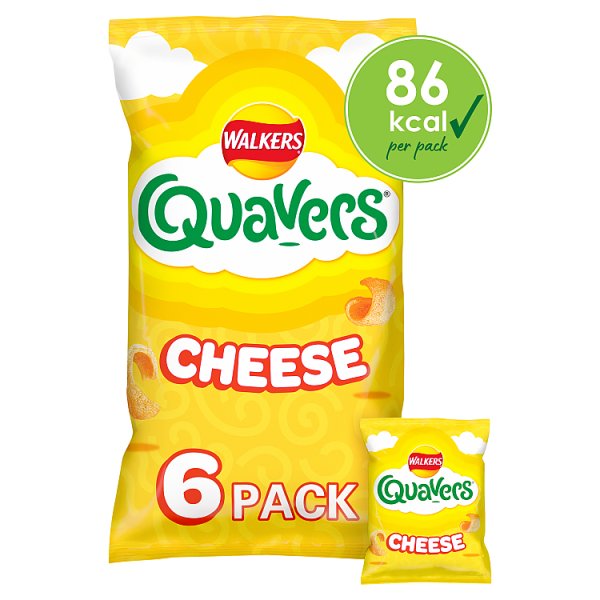 Walkers Quavers Cheese Multipack Snacks Crisps 6x16g