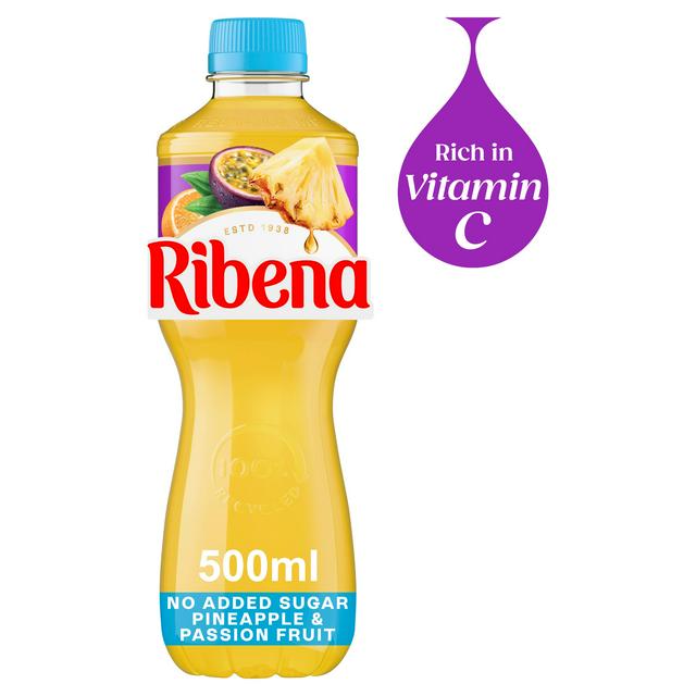 Ribena Pineapple & Passion Fruit No Added Sugar Juice Drink 500ml