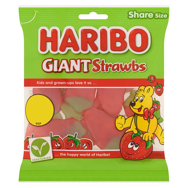 Haribo Giant Strawberry Chewy Jelly Sweets 140g