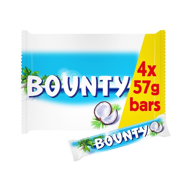 Bounty Coconut Milk Chocolate Bar Multipack 57g (x4)