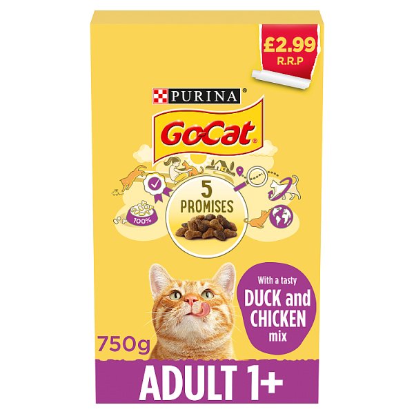 GO-CAT Chicken and Duck Dry Cat Food 750g