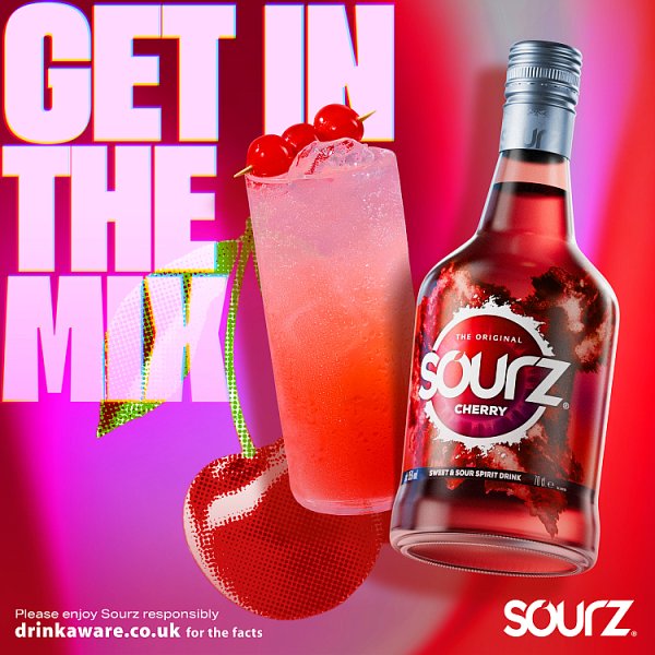 Sourz Cherry Sweet & Sour Spirit Drink 70cl