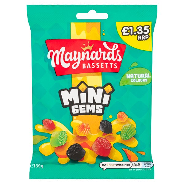 Maynards Bassetts Mini Gems Sweets Sharing Bag 130g
