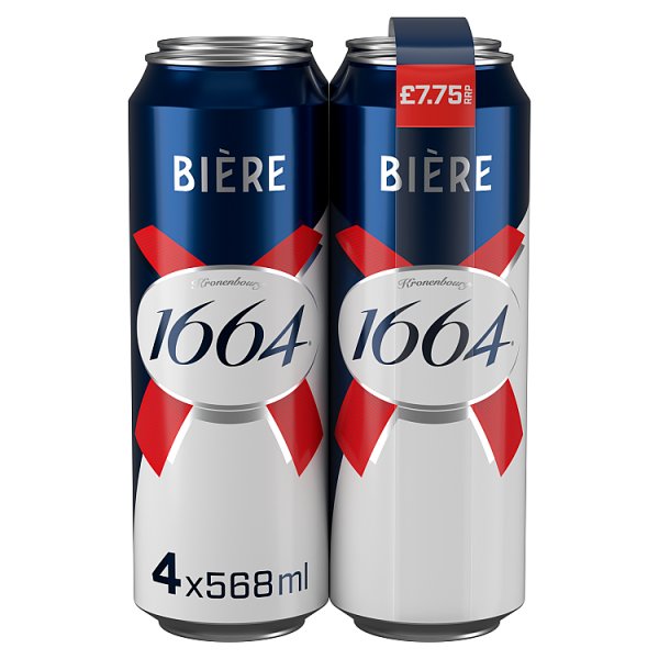 Kronenbourg 1664 Biere Beer Lager 4x568ml Pint Cans