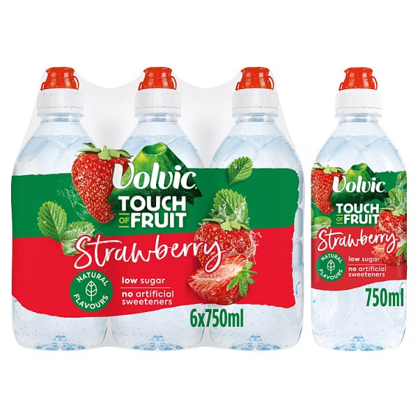 Volvic Touch of Fruit Low Sugar Strawberry Natural Flavoured Water 6 x 750ml