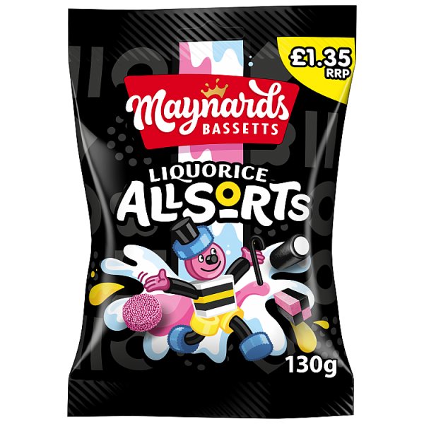 Maynards Bassetts Liquorice Allsorts Sweets Sharing Bag 130g