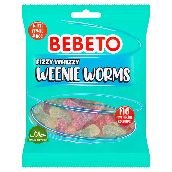 Bebeto Fizzy Whizzy Weenie Worms 150g