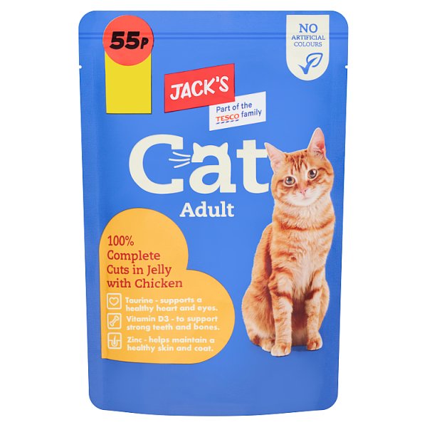 Jack's Cat Adult 100% Complete Cuts in Jelly with Chicken 100g