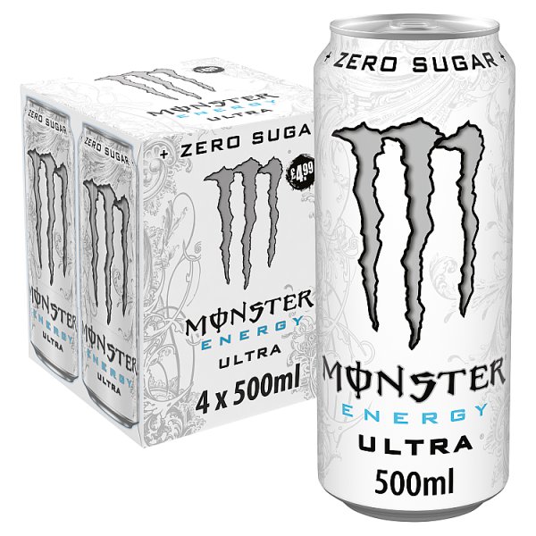 Monster Energy Drink Ultra Zero Sugar 4 x 500ml