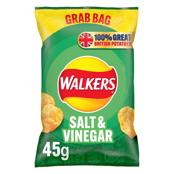 Walkers Salt & Vinegar Grab Bag Crisps 45g