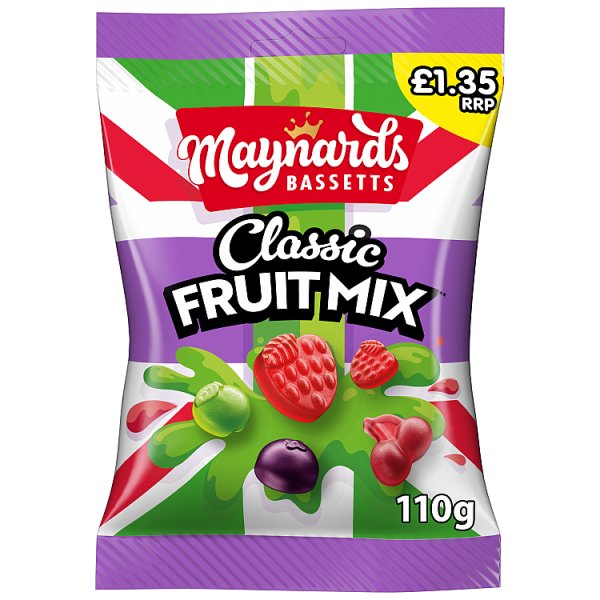 Maynards Bassetts Classic Fruit Mix Candy Sweets Sharing Bag 110 g