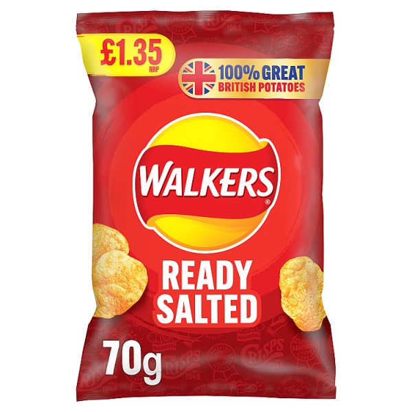 Walkers Ready Salted Sharing Crisps 70g