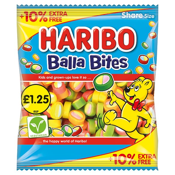 HARIBO Balla Bites Chewy Sweets Sharing Bag 154g