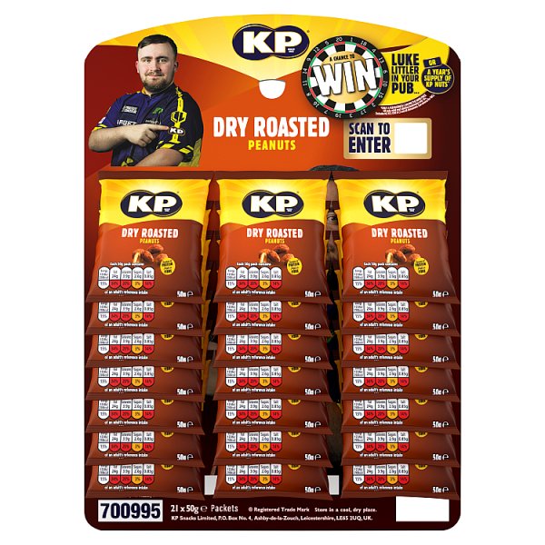 KP Dry Roasted Peanuts 50g (Pubcard)