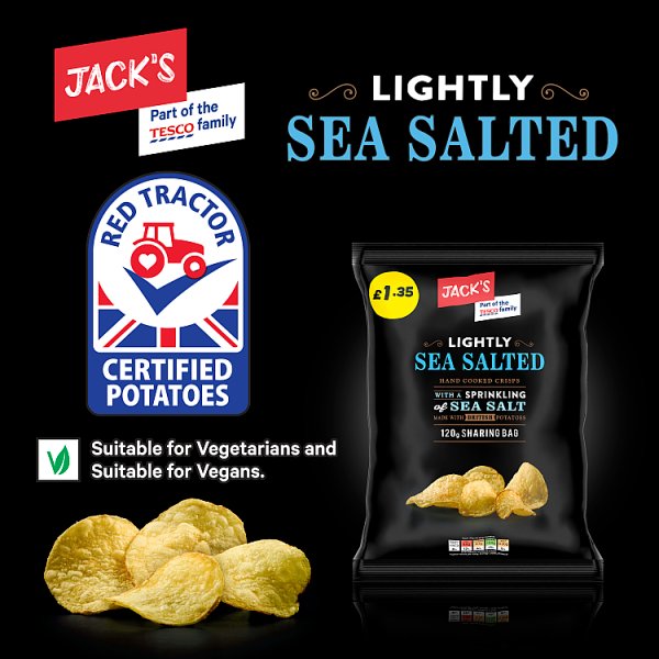 Jack's Lightly Sea Salted Hand Cooked Crisps 120g