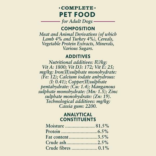 WINALOT Classics Mixed in Jelly Turkey & Lamb Wet Dog Food 400g