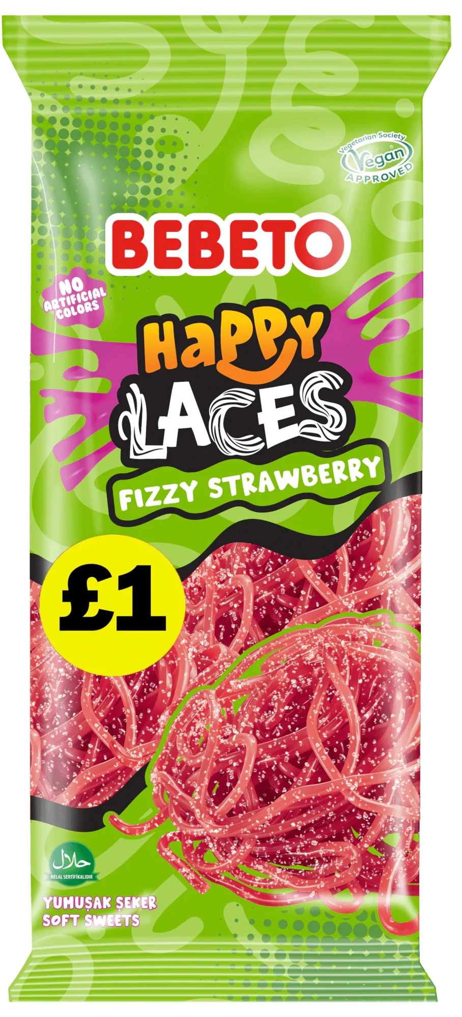 Bebeto Fizzy Strawberry Laces 140g
