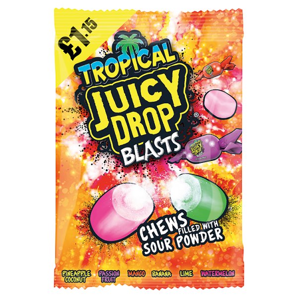 Tropical Juicy Drop Blasts Chews Filled with Sour Powder 120g