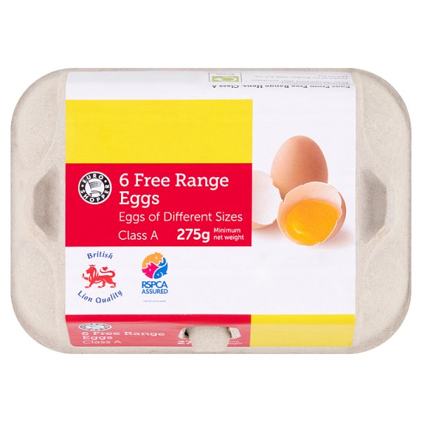 Euro Shopper 6 Free Range Eggs 275g