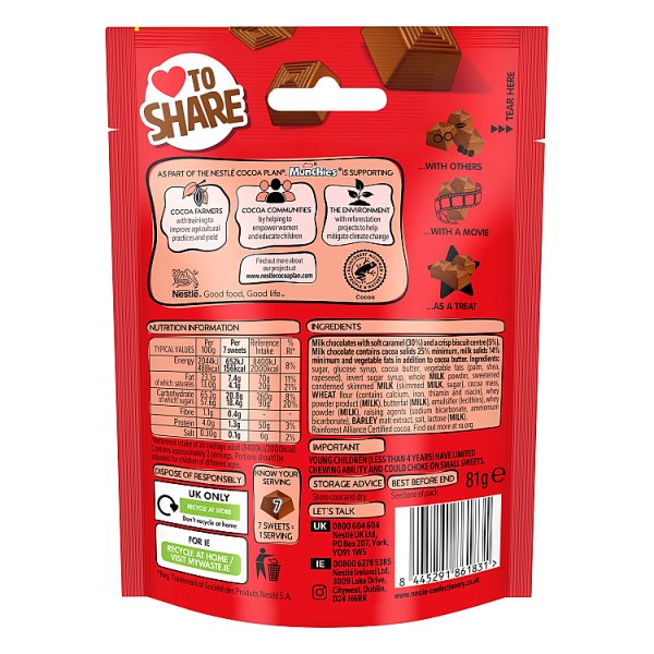 Munchies Milk Chocolate & Caramel Sharing Bag 81g