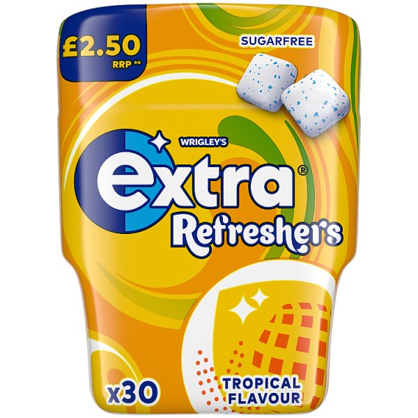 Extra Refreshers Tropical Flavour Sugarfree Chewing Gum 30 Pieces
