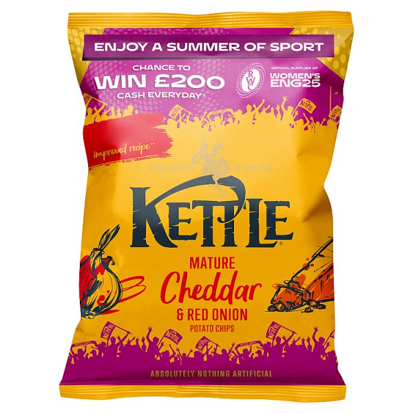 Kettle Mature Cheddar & Red Onion Potato Chips 40g