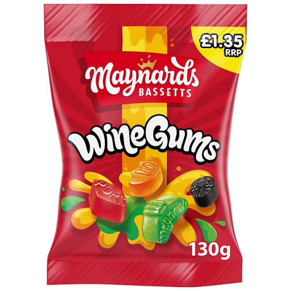 Maynards Bassetts Wine Gums Sweets Sharing Bag 130g