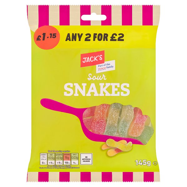 Jack's Sour Snakes 145g