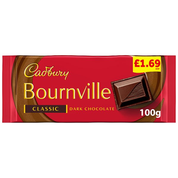 Cadbury Bournville Classic Dark Chocolate Bar 100g